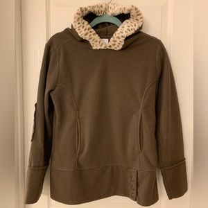 Cold As Ice Women’s Size Small Fleece Hoodie with Fur Trim